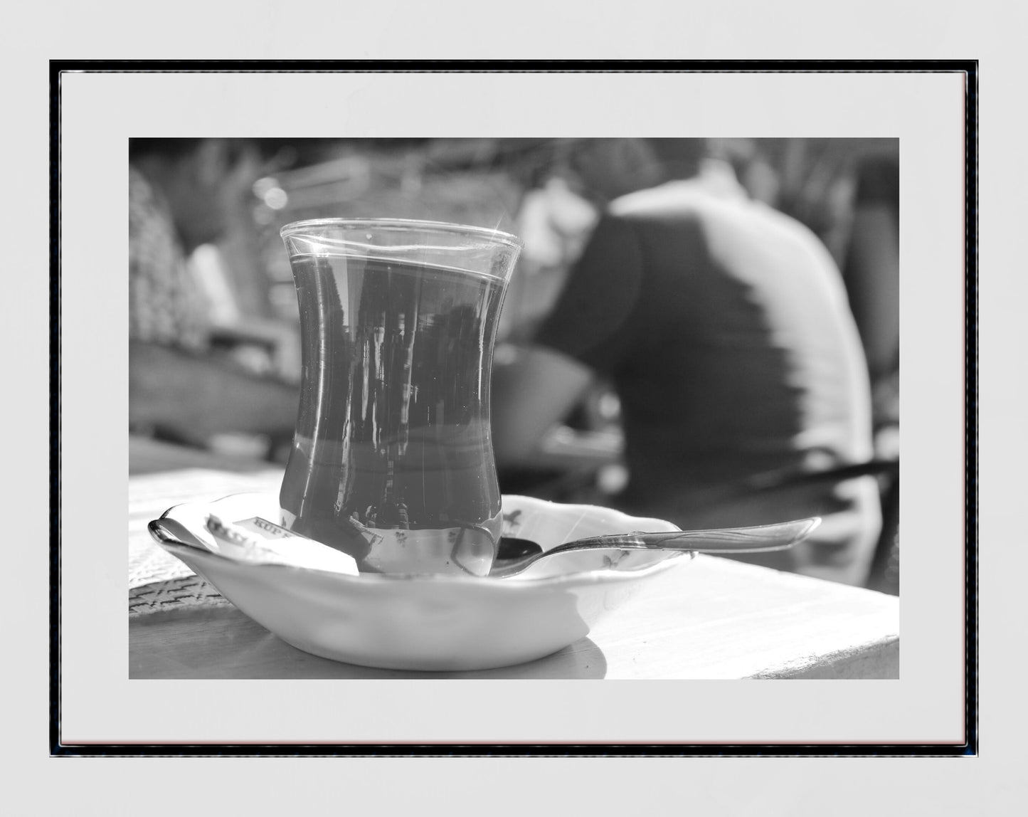 Istanbul Turkey Turkish Tea Black And White Photography Print