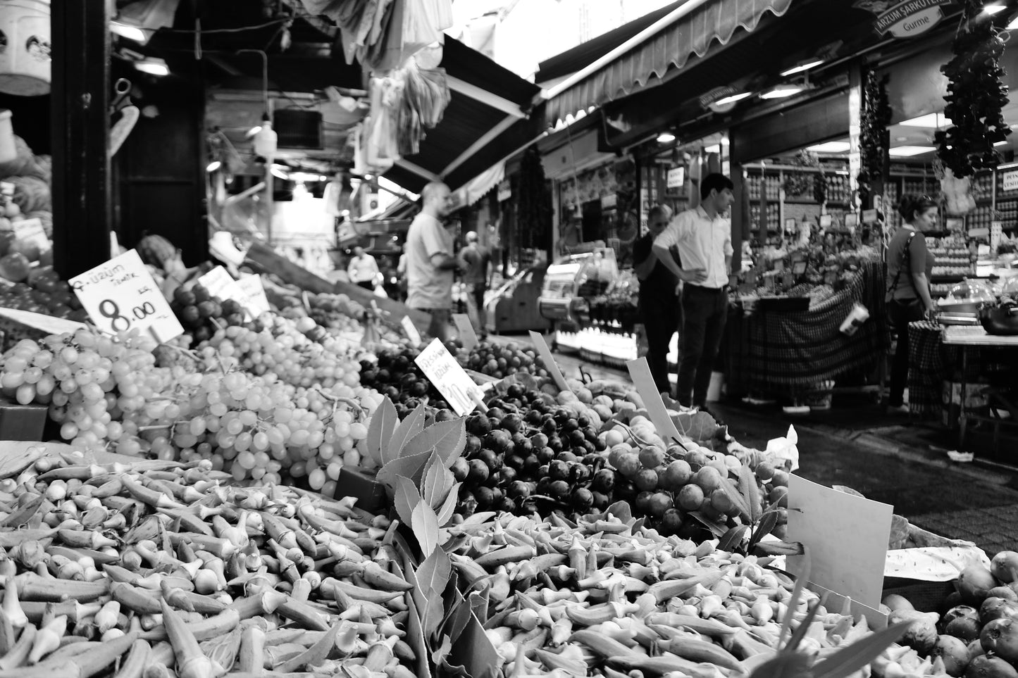 Istanbul Turkey Kadıköy Market Black And White Photography Print Poster