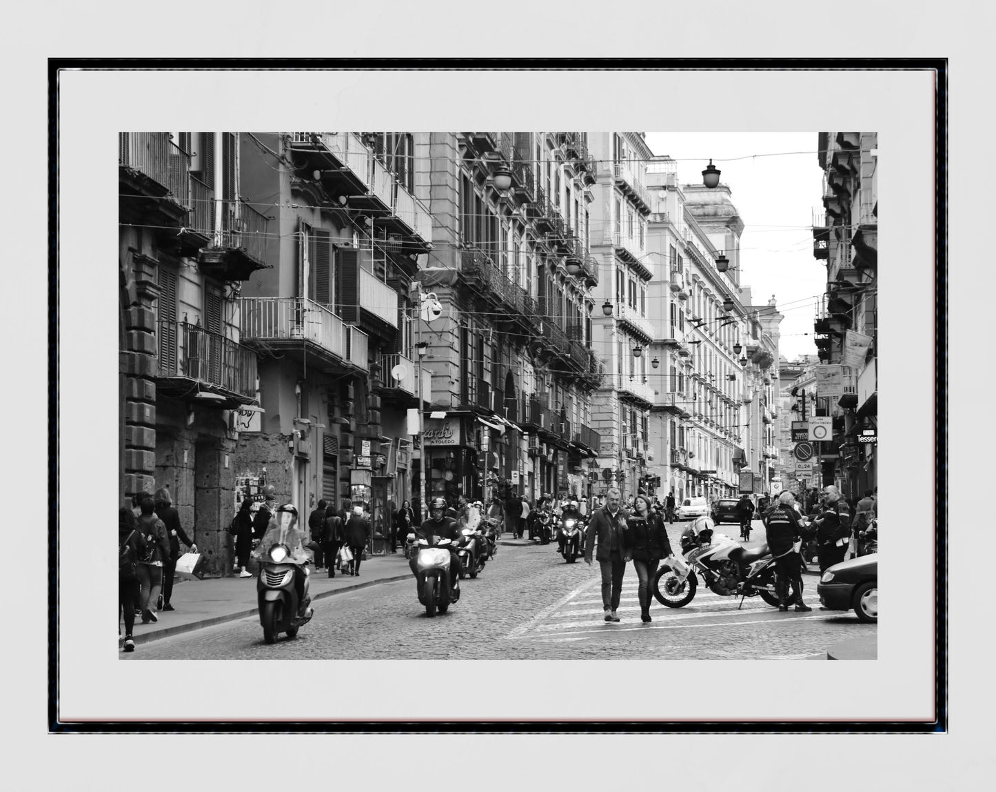 Naples Italy Black And White Photography Print