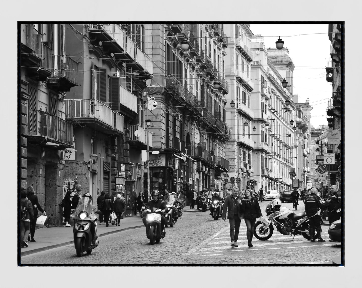 Naples Italy Black And White Photography Print