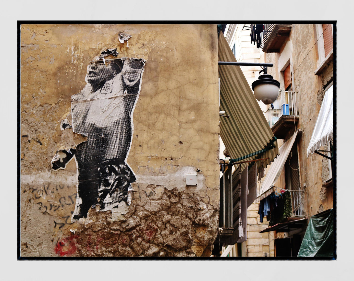 Maradona Hand Of God Poster Naples Italy Street Photography