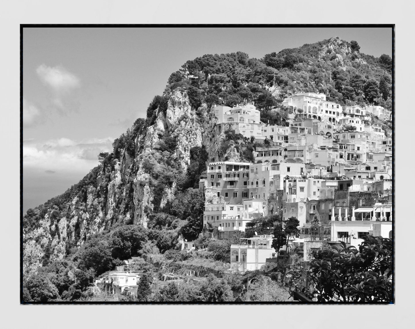Capri Print Amalfi Coast Italy Black And White Photography