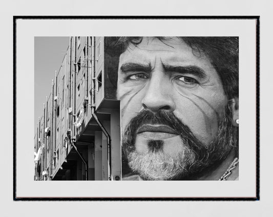 Maradona Napoli Jorit Agoch Mural Black And White Photography Print