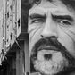 Maradona Napoli Jorit Agoch Mural Black And White Photography Print