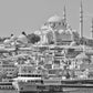 Istanbul Skyline Süleymaniye Mosque Black And White Photography Print Poster