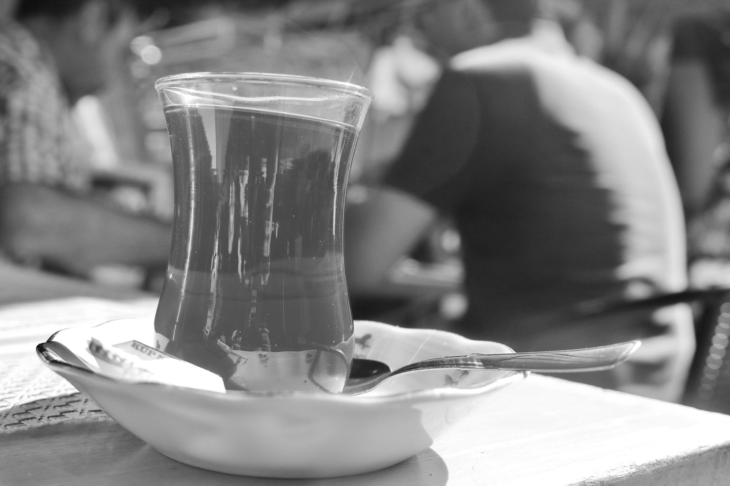 Istanbul Turkey Turkish Tea Black And White Photography Print