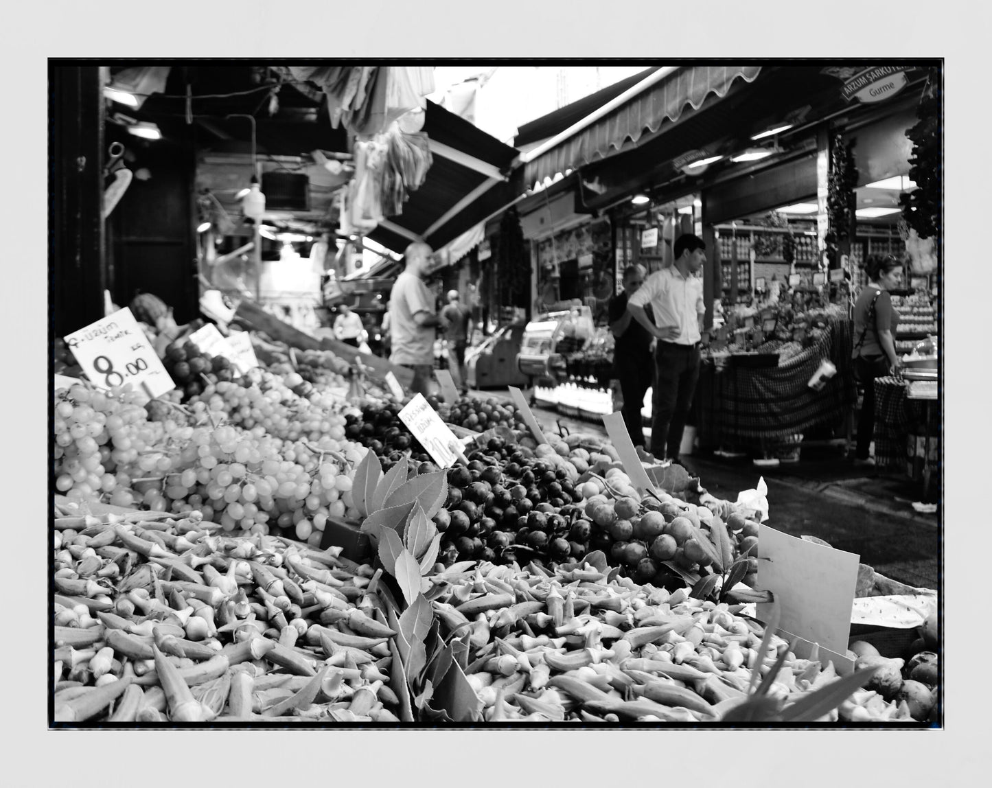 Istanbul Turkey Kadıköy Market Black And White Photography Print Poster