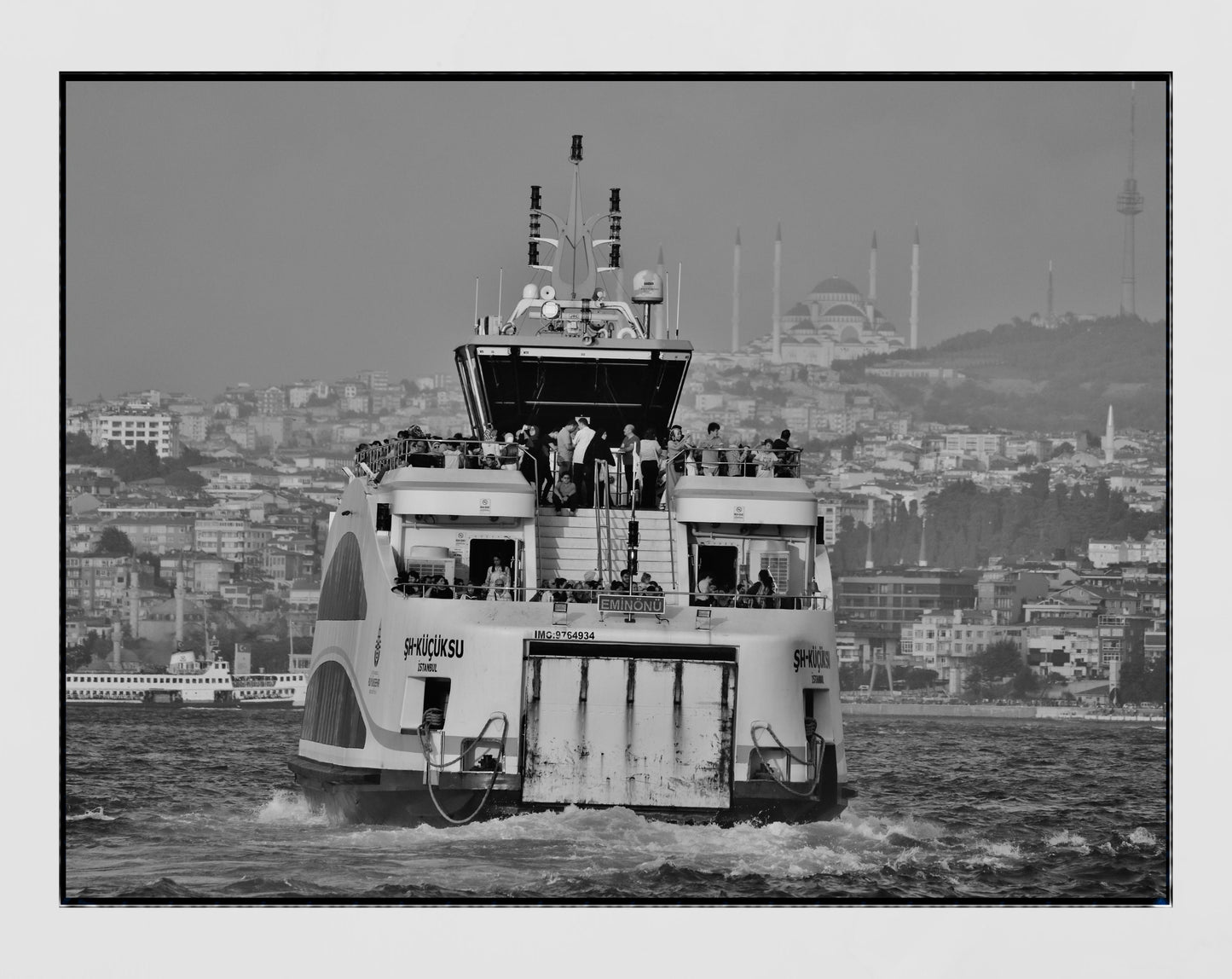 Istanbul Eminönü Ferry Black And White Photography Print Wall Art