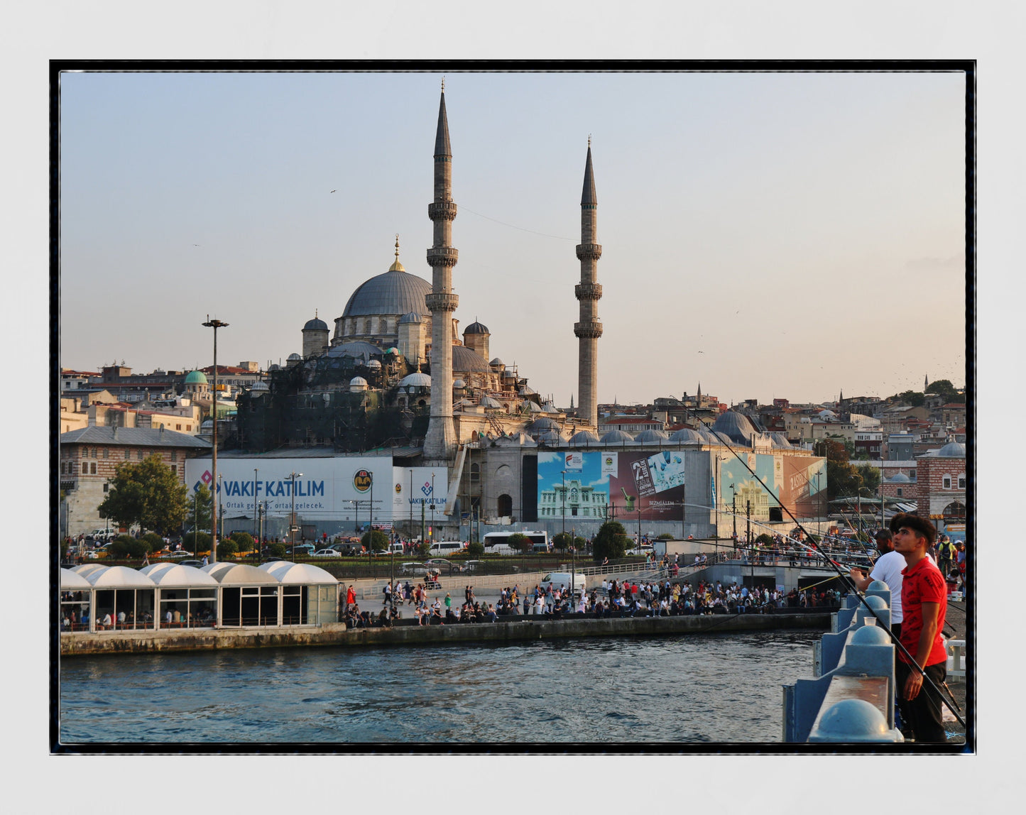 Istanbul Galata Bridge Fishing Süleymaniye Mosque Poster Photography Print