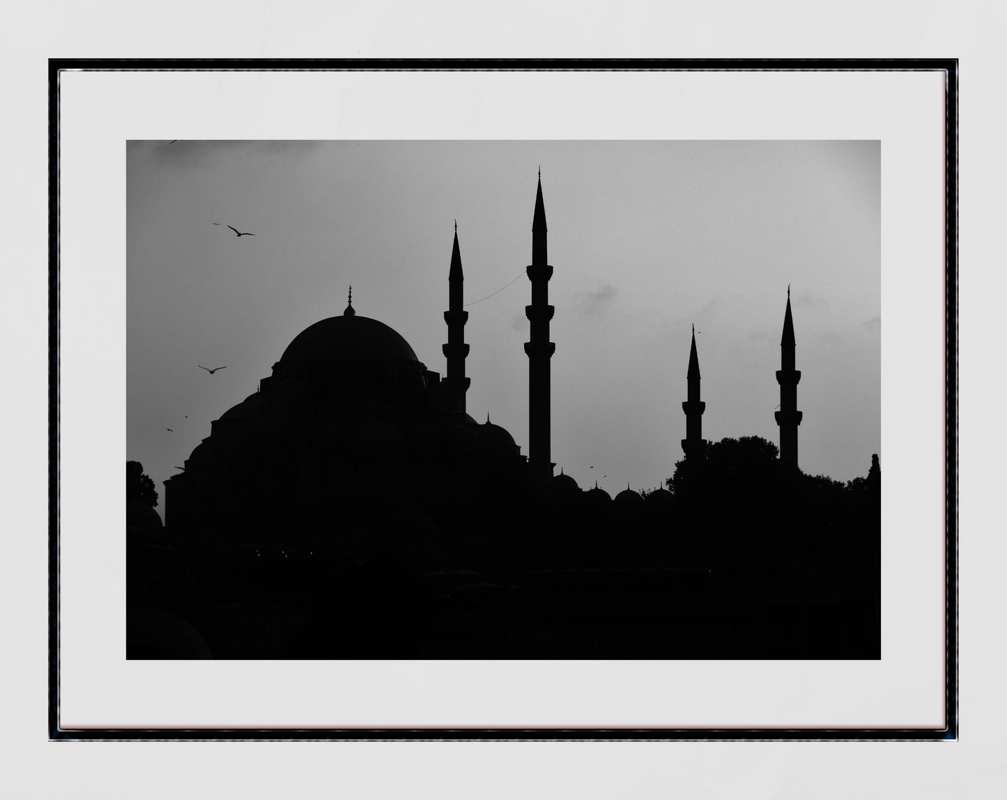 Istanbul Süleymaniye Mosque Black And White Photography Print Poster