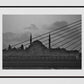 Istanbul Süleymaniye Mosque Halic Metro Bridge Black And White Photography Print Poster