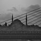 Istanbul Süleymaniye Mosque Halic Metro Bridge Black And White Photography Print Poster