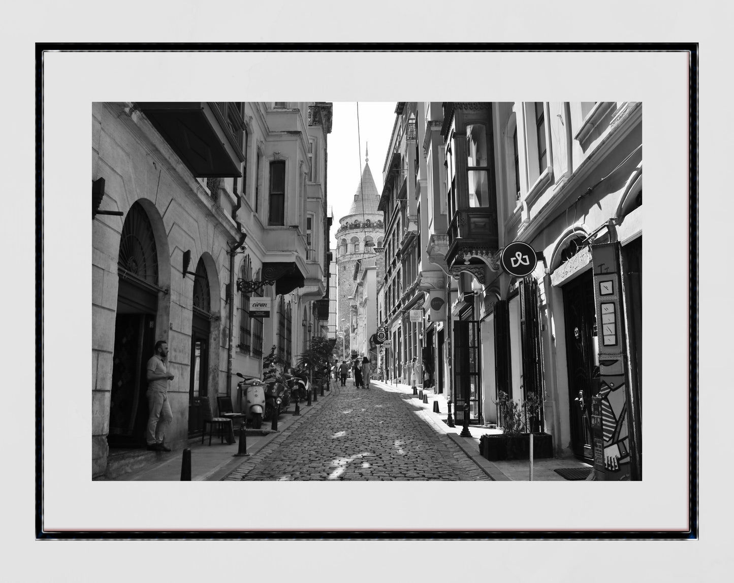 Istanbul Wall Art Galata Tower Black And White Photography Print