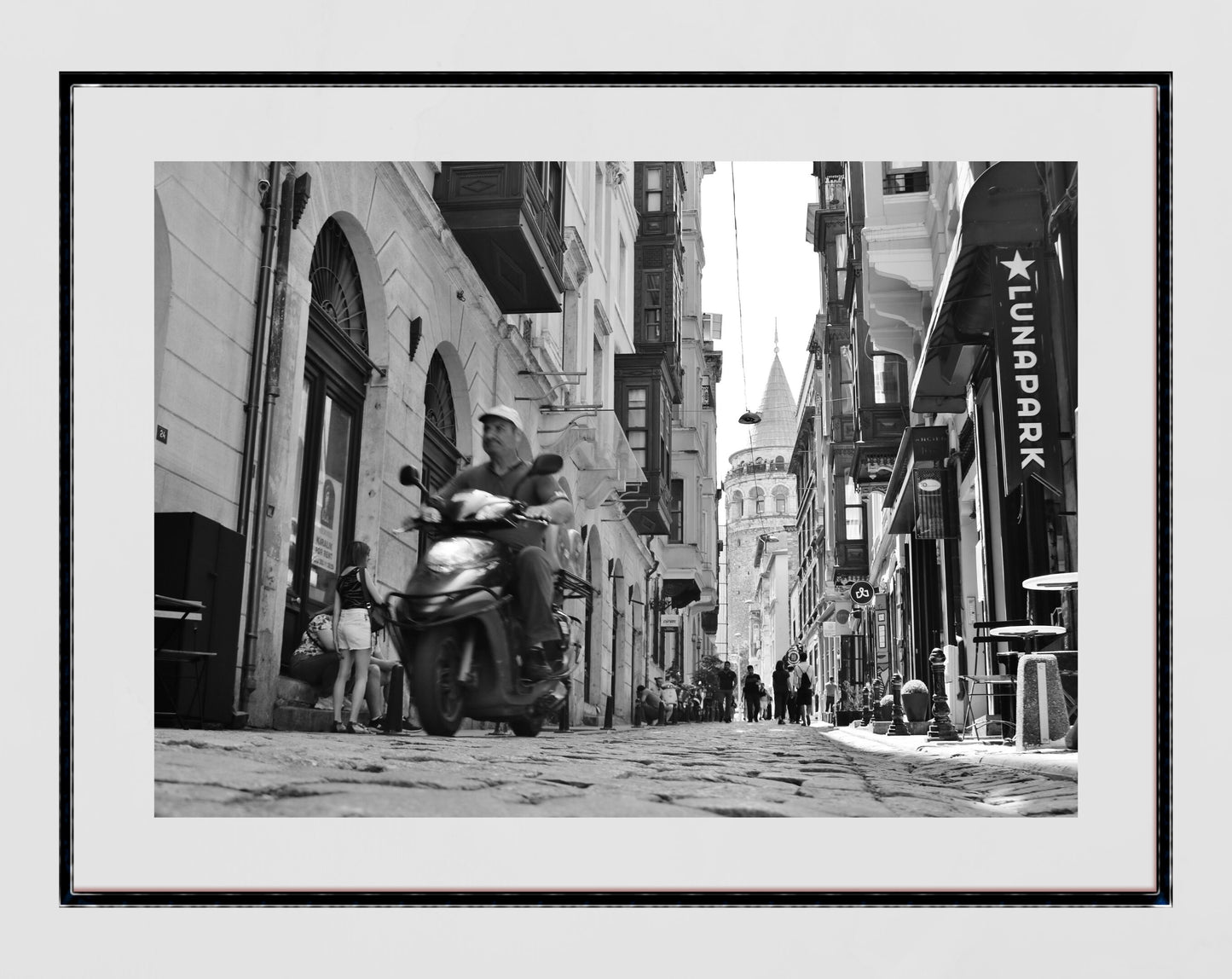 Istanbul Galata Black And White Photography Print Wall Art