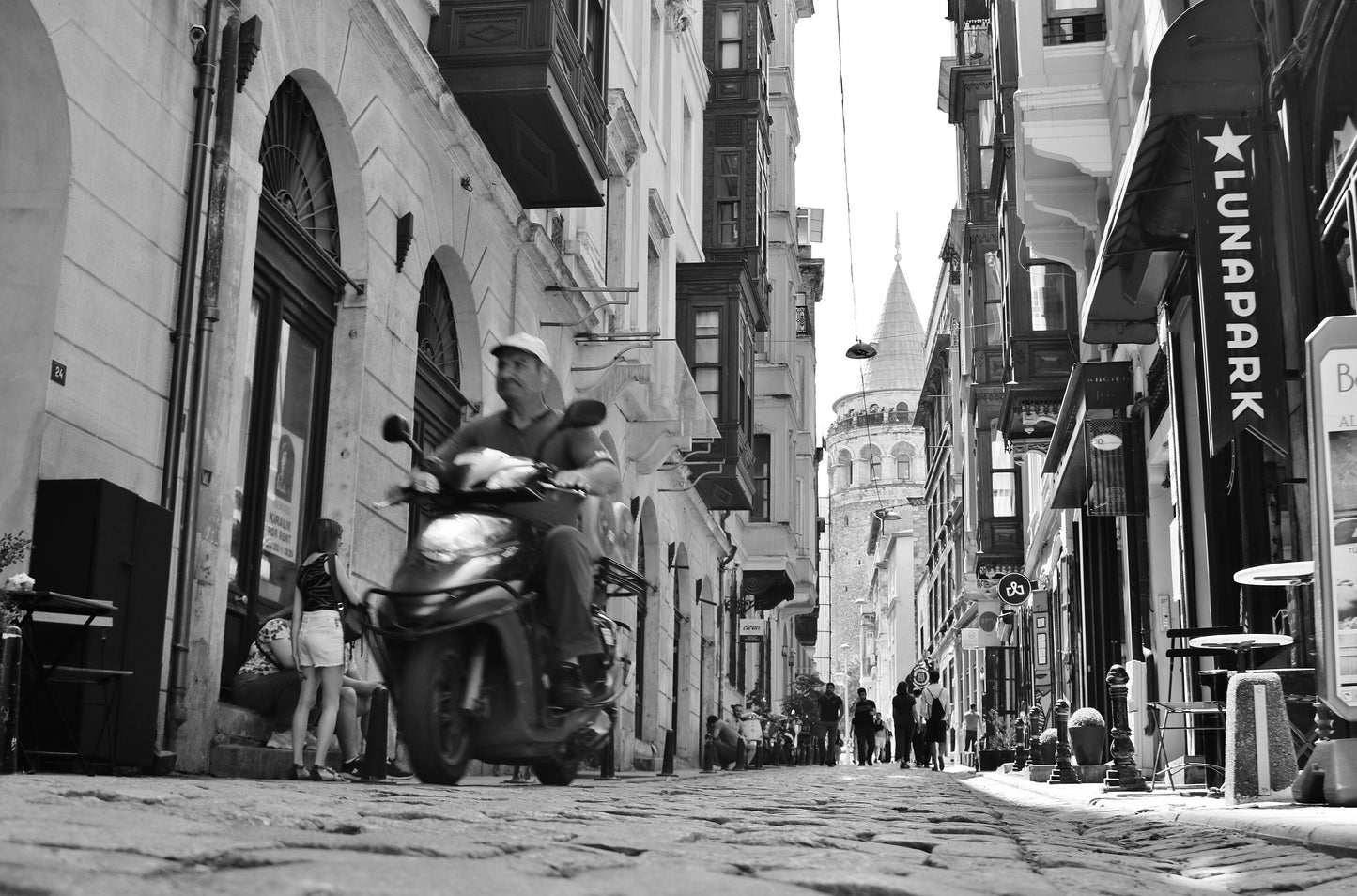 Istanbul Galata Black And White Photography Print Wall Art