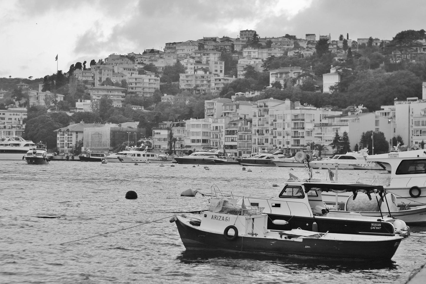 Istanbul Arnavutkoy Black And White Photography Print Wall Art