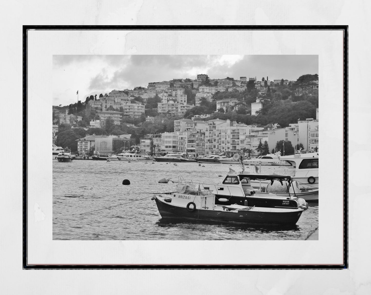 Istanbul Arnavutkoy Black And White Photography Print Wall Art