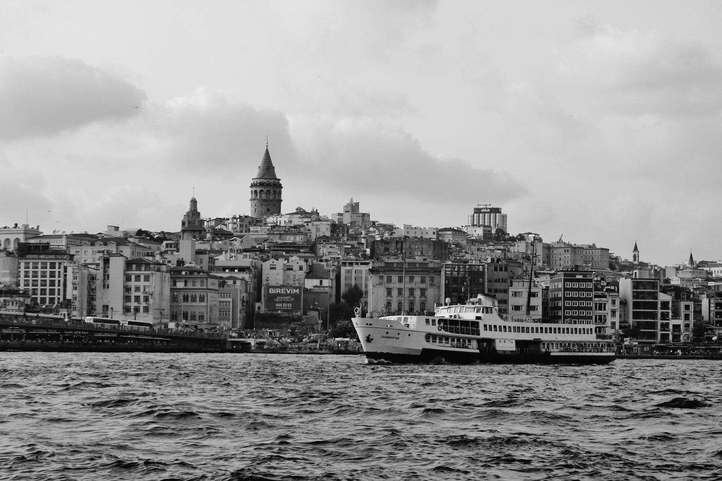 Istanbul Galata Tower Eminonu Black And White Photography Print Wall Art