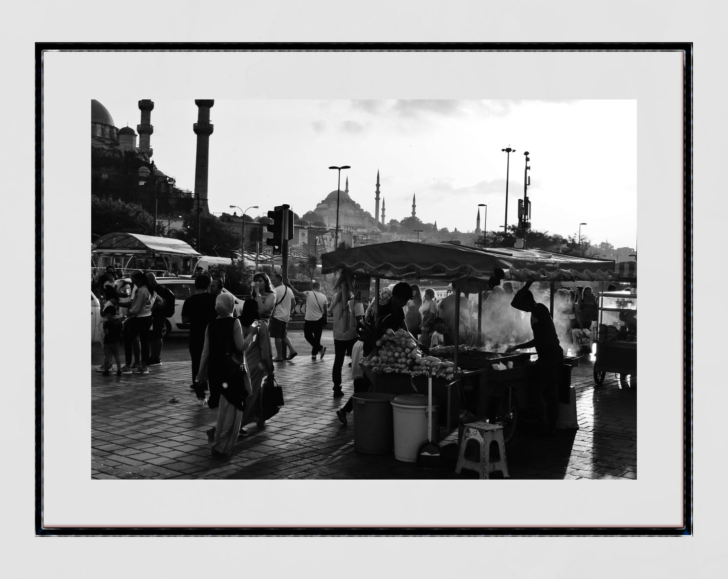 Istanbul Eminönü Black And White Photography Print Poster