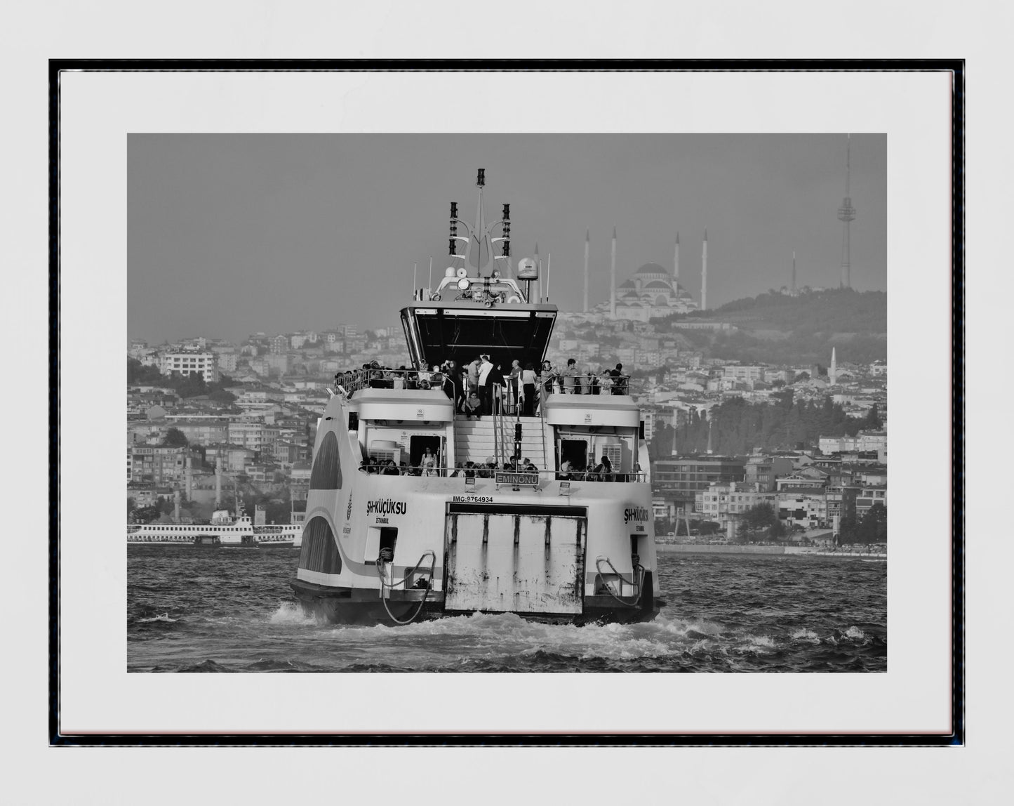 Istanbul Eminönü Ferry Black And White Photography Print Wall Art