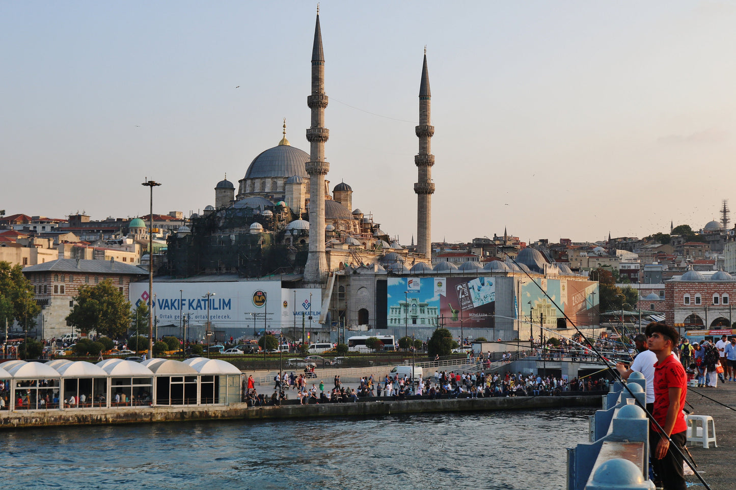 Istanbul Galata Bridge Fishing Süleymaniye Mosque Poster Photography Print