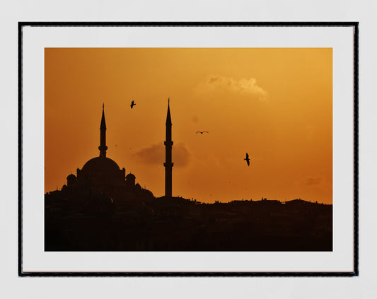 Istanbul Süleymaniye Mosque Sunset Photography Print Wall Art