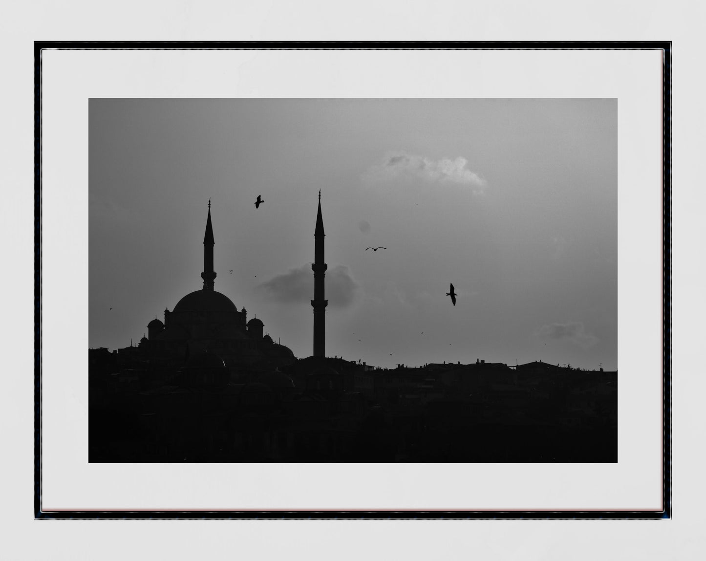 Istanbul Süleymaniye Mosque Black And White Photography Print Wall Art