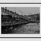 Istanbul Galata Bridge Black And White Photography Print Poster