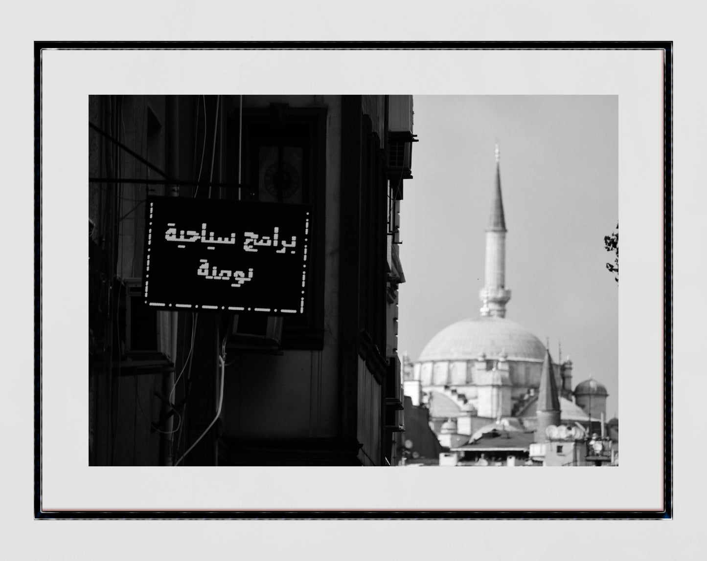 Turkey Istanbul Fatih Middle East Mosque Black And White Photography Print