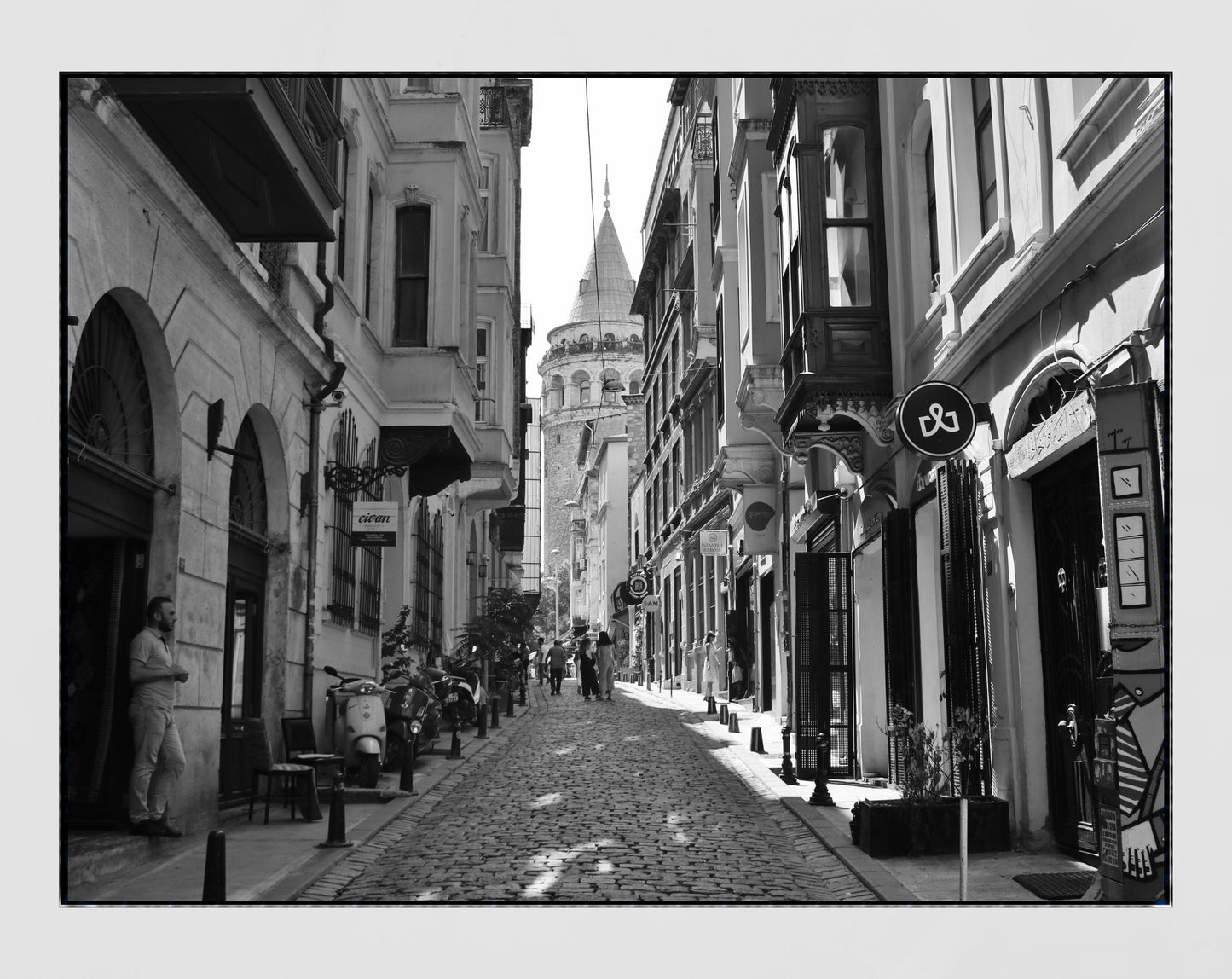 Istanbul Wall Art Galata Tower Black And White Photography Print