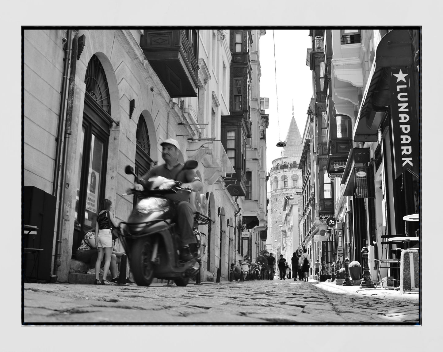 Istanbul Galata Black And White Photography Print Wall Art