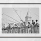 Istanbul Galata Bridge Fishing Galata Tower Black And White Photography Print Poster