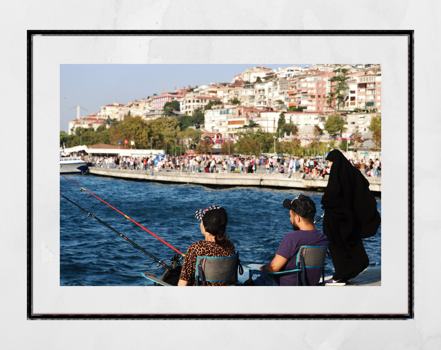 Istanbul Uskudar Fishing Photography Print Wall Art