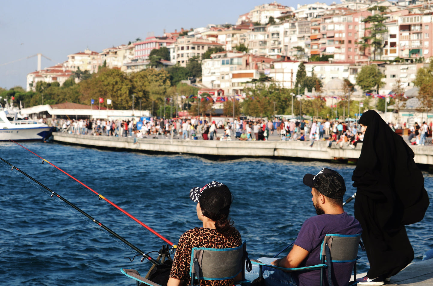 Istanbul Uskudar Fishing Photography Print Wall Art