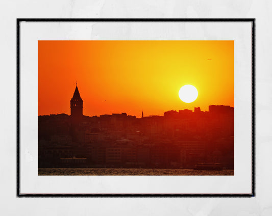 Istanbul Galata Tower Sunset Photography Print