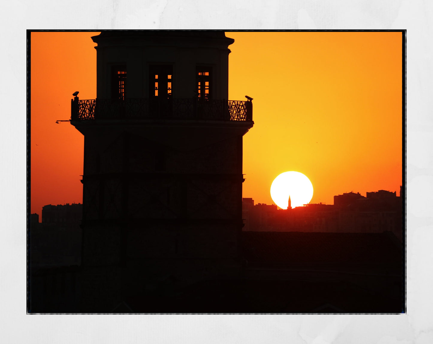 Istanbul Maiden's Tower Sunset Photography Print Poster