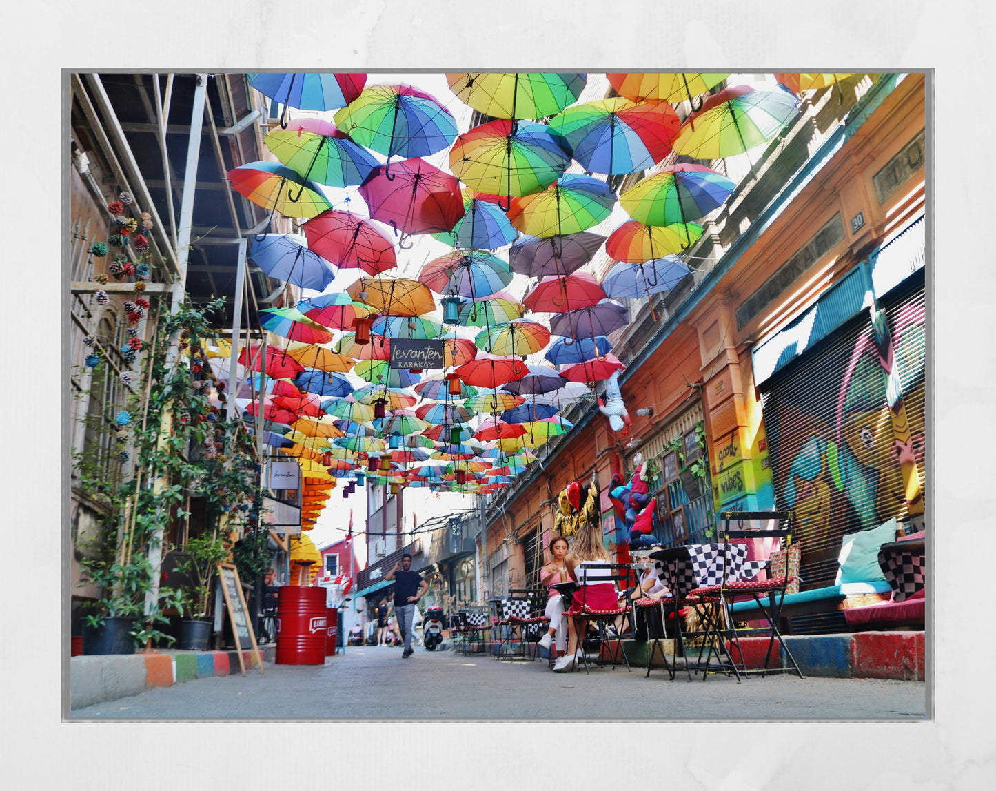 Istanbul Umbrellas Street Karakoy Photography Print Poster