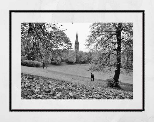 Glasgow Queen's Park Autumn Fall Black And White Photography Print