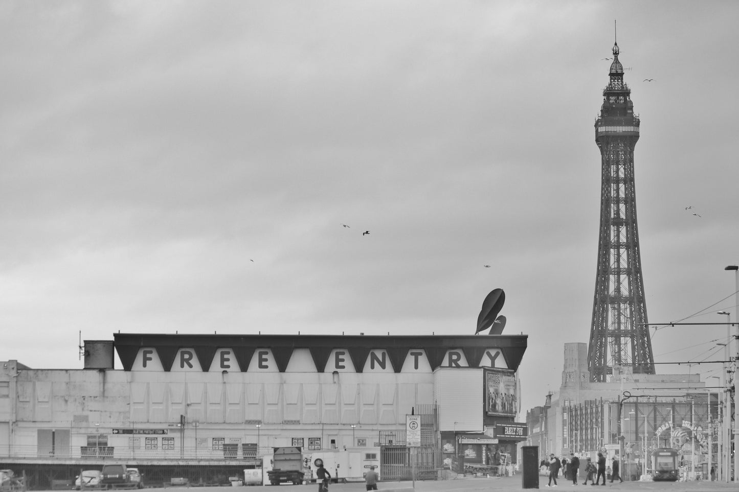 Blackpool Photography Print Blackpool Tower Central Pier Black And White Poster