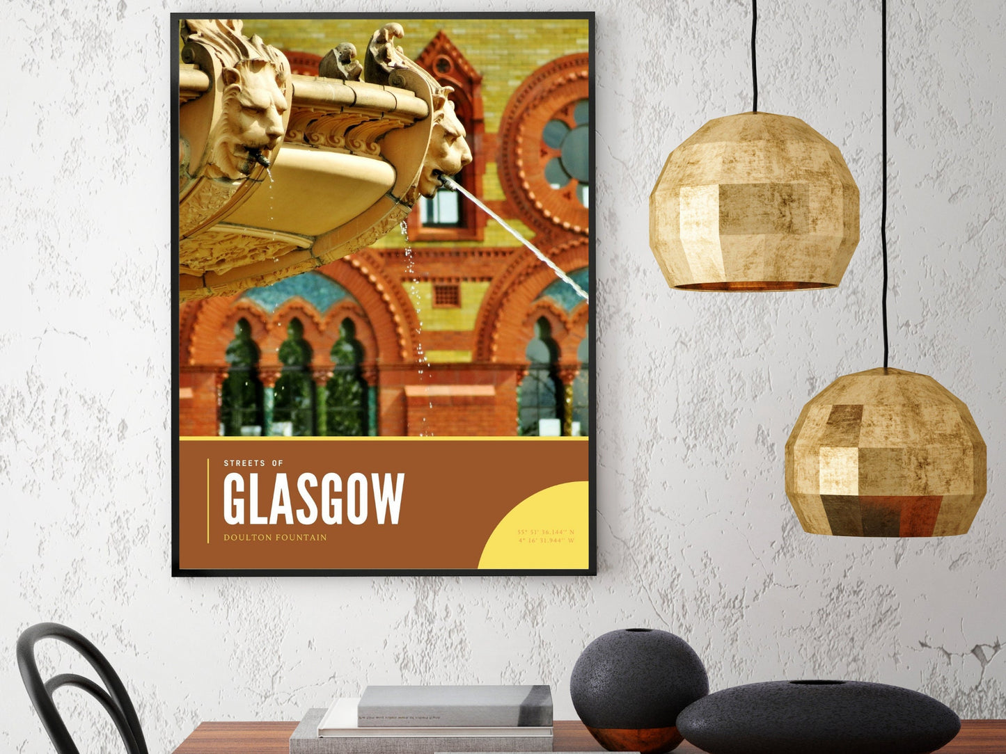 Streets of Glasgow Photography Series - Doulton Fountain and Templeton Carpet Factory, Glasgow Gift Photography Print