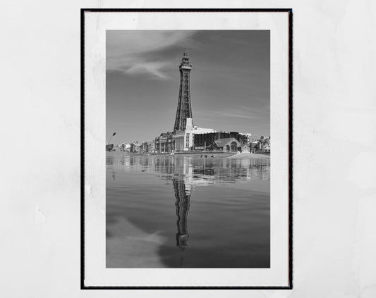 Blackpool Tower Black And White Photography Print Wall Art