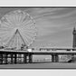 Blackpool Poster Blackpool Tower Central Pier Black And White Photography Wall Art