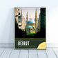 Blue Mosque Beirut Lebanon Artwork, Streets of Beirut Series