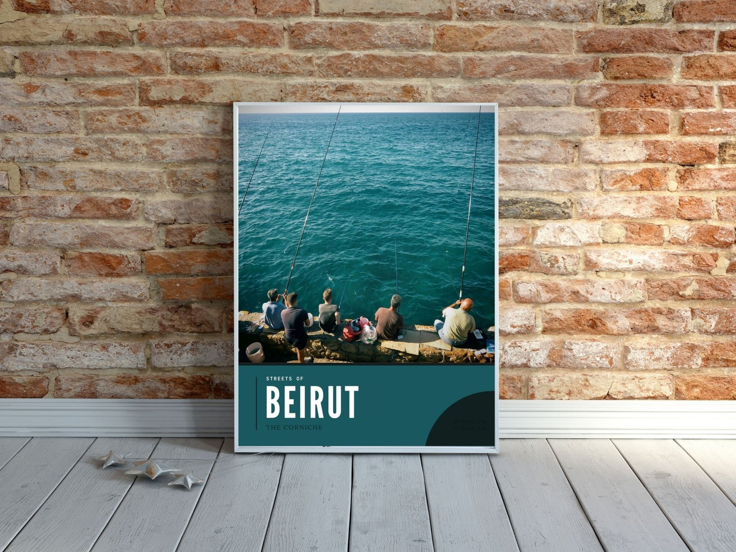 Beirut Corniche Photography Gift, Fisherman at Mediterranean Sea Lebanon