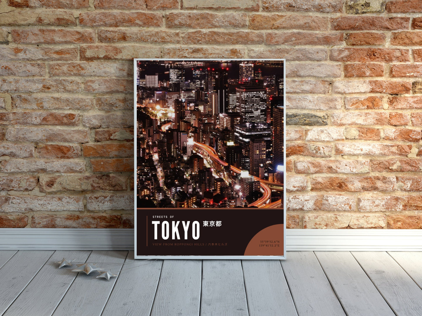 Tokyo Skyline Night Photography Poster, Streets of Tokyo Series