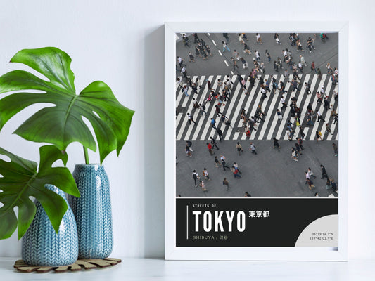 Shibuya Crossing Wall Art, Streets of Tokyo Photography Series