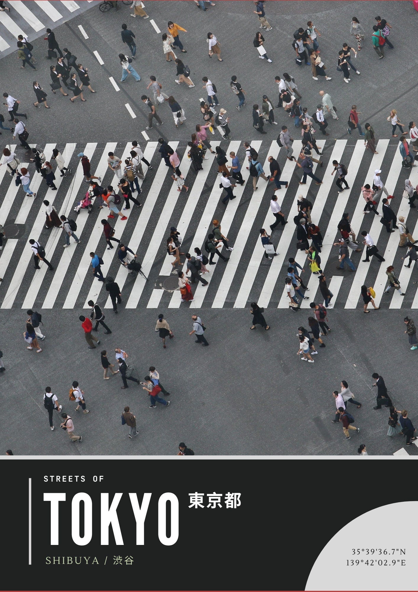 Shibuya Crossing Wall Art, Streets of Tokyo Photography Series