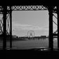 Blackpool Poster Ferris Wheel Under The Boardwalk Beach Black And White Photography