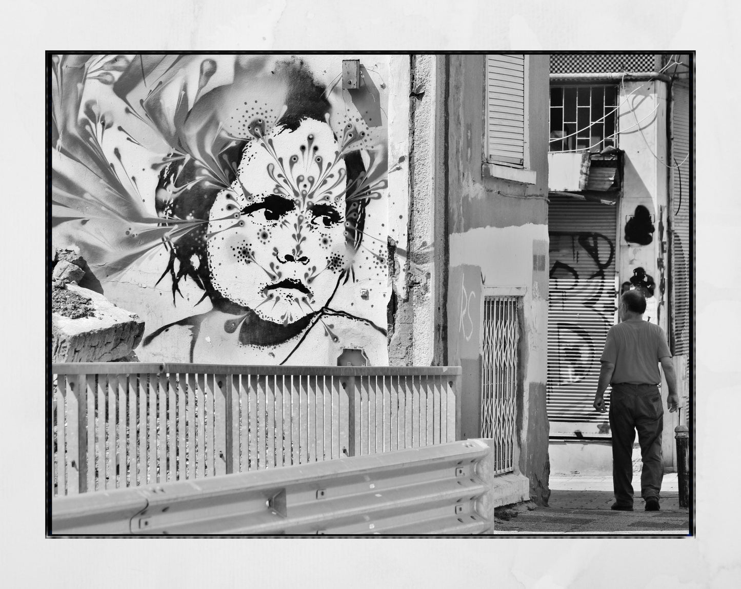 Istanbul Kadikoy Street Art Black And White Poster Photography Print