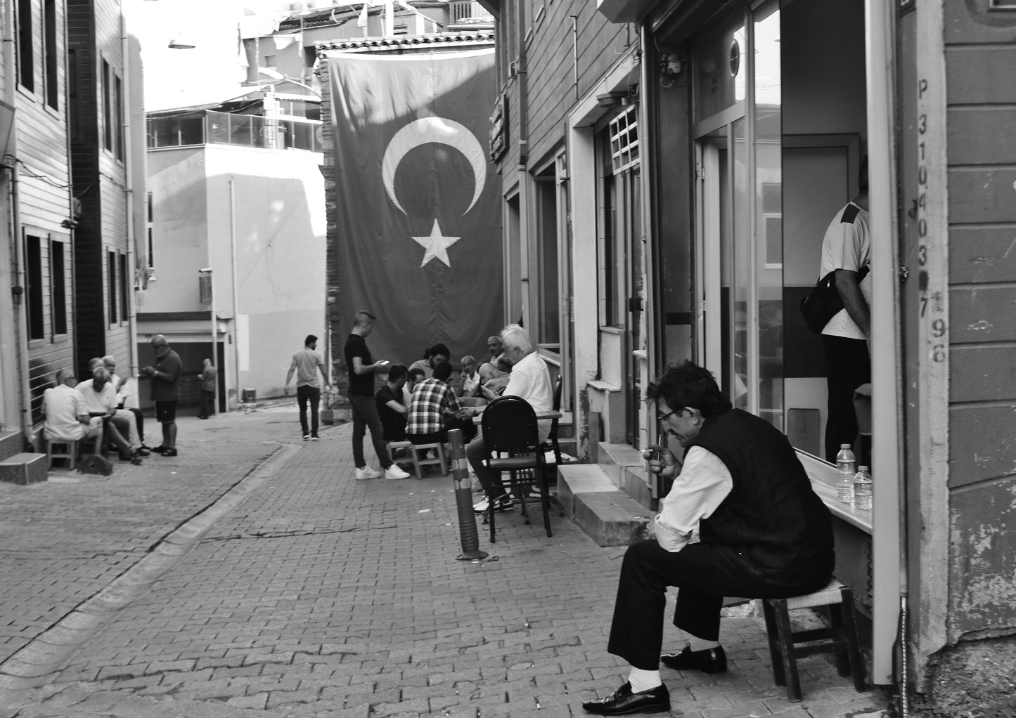 Turkey Decor Istanbul Uskudar Turkish Street Black And White Photography Print